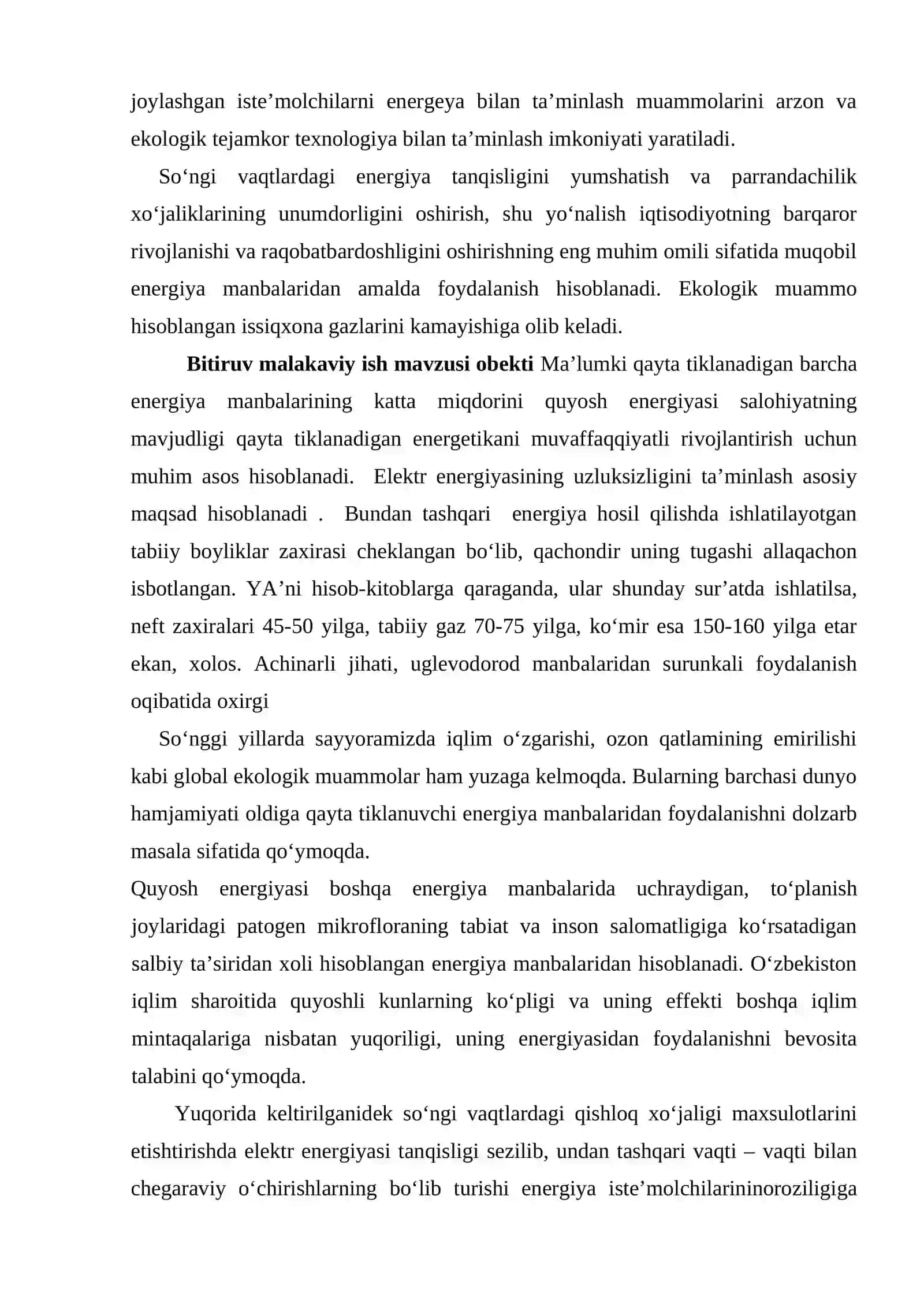 O'zbekiston mintaqalariga yashil elektr-energiyani (Quyosh energiyasini) yanada rivojlantirishning itisodiy ahamiyati 3
