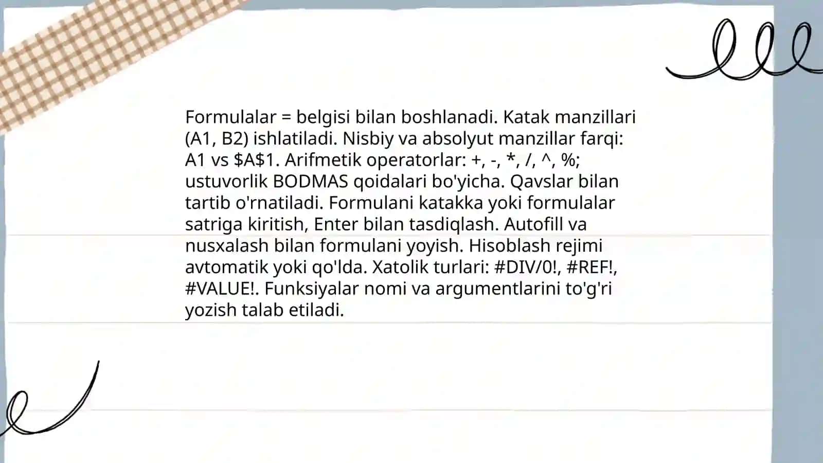 Microsoft Exsel jadval 3