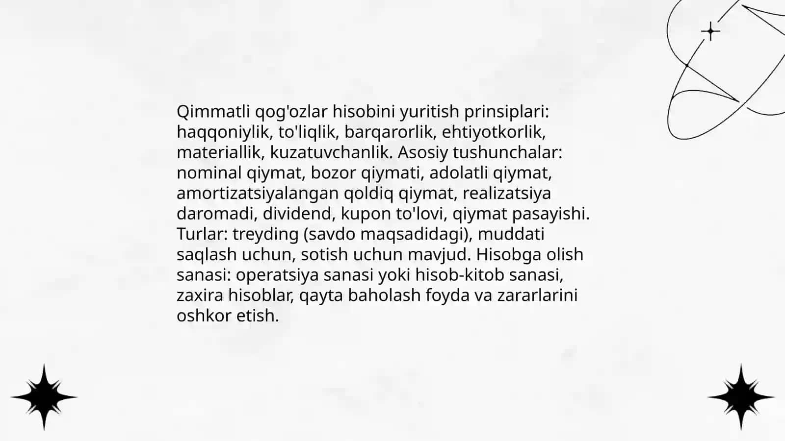 Qimmatli qogozlar va qimmatli qogozlarga investitsiyalangan mablaglarning ishonchli boshqaruvi hisob 3