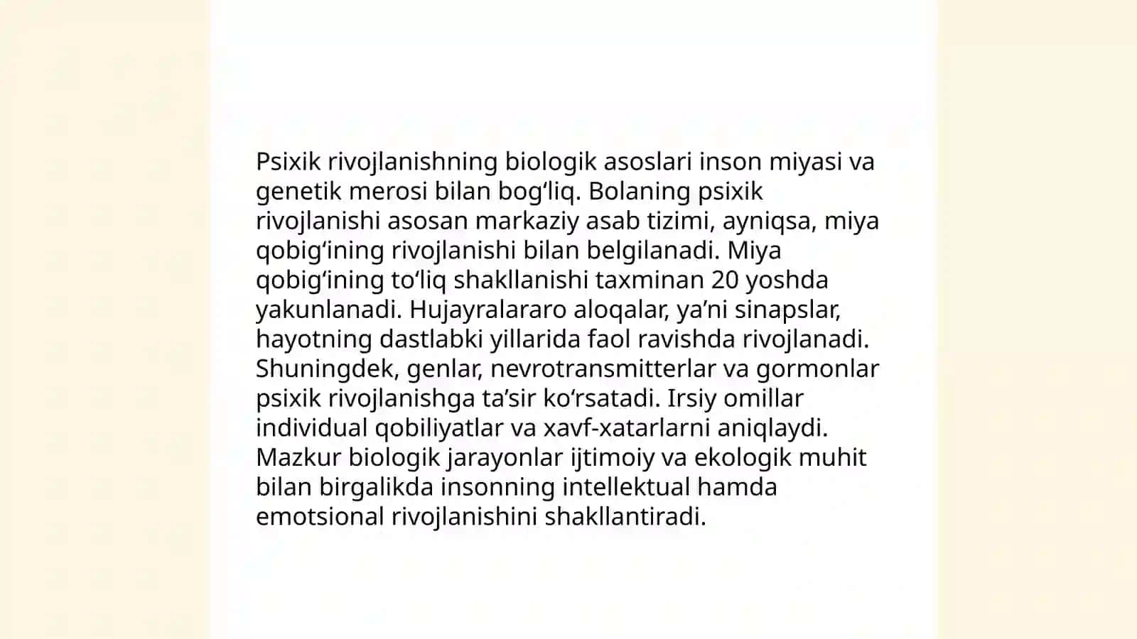 Psixik rivojlanishing asosiy qonuniyatlari 3