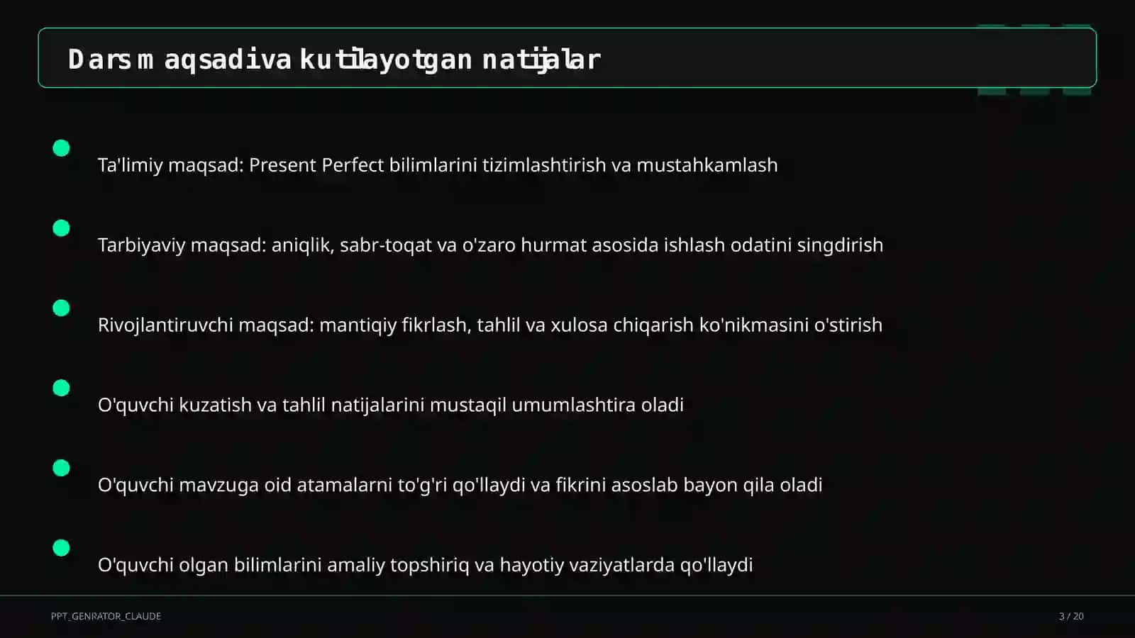 Present Perfect (8-sinf) 3