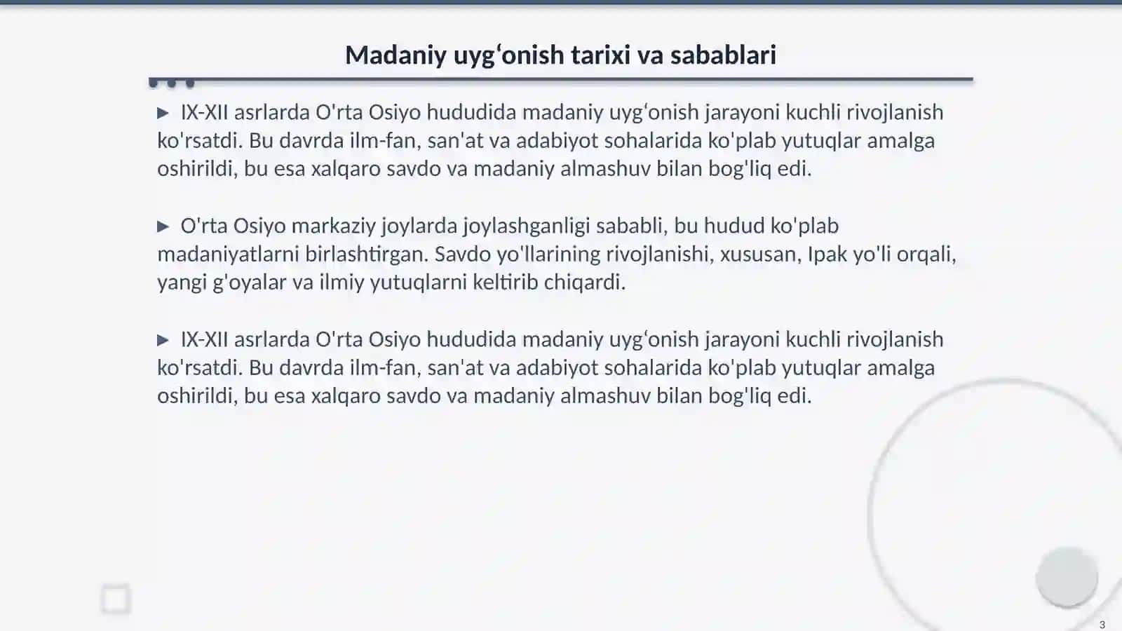 Madaniy uyg‘onishning tarixi va sabablari 3