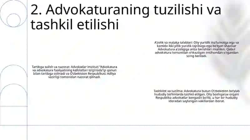 O'Zbekiston Respublikasida Advokatura Tizimi 3