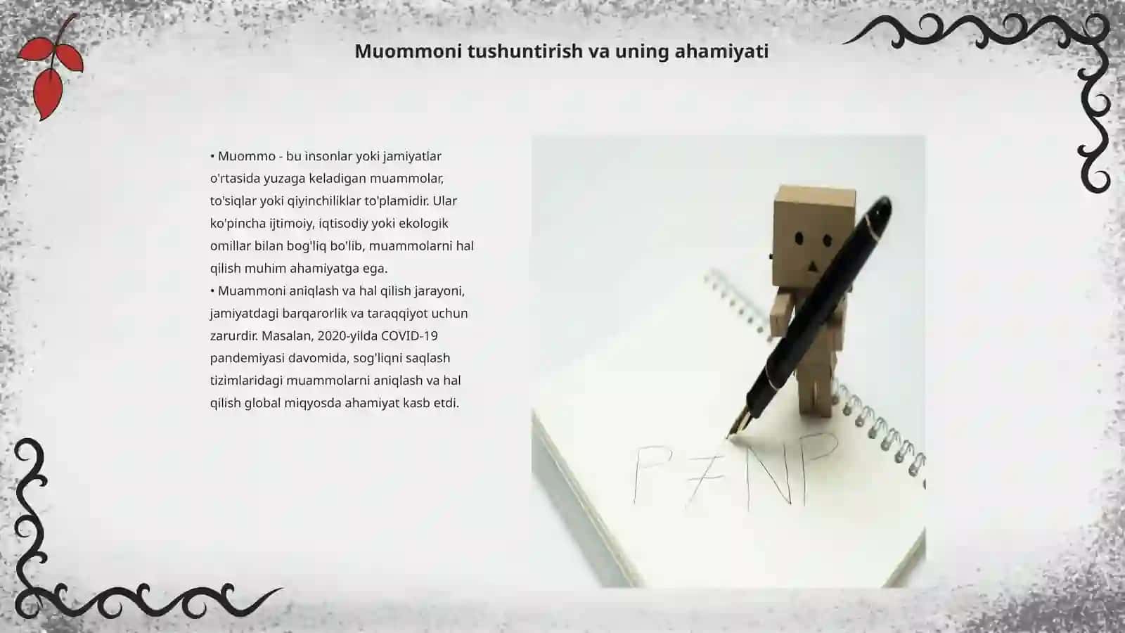 Muommo. Muammoni aniqlash 3