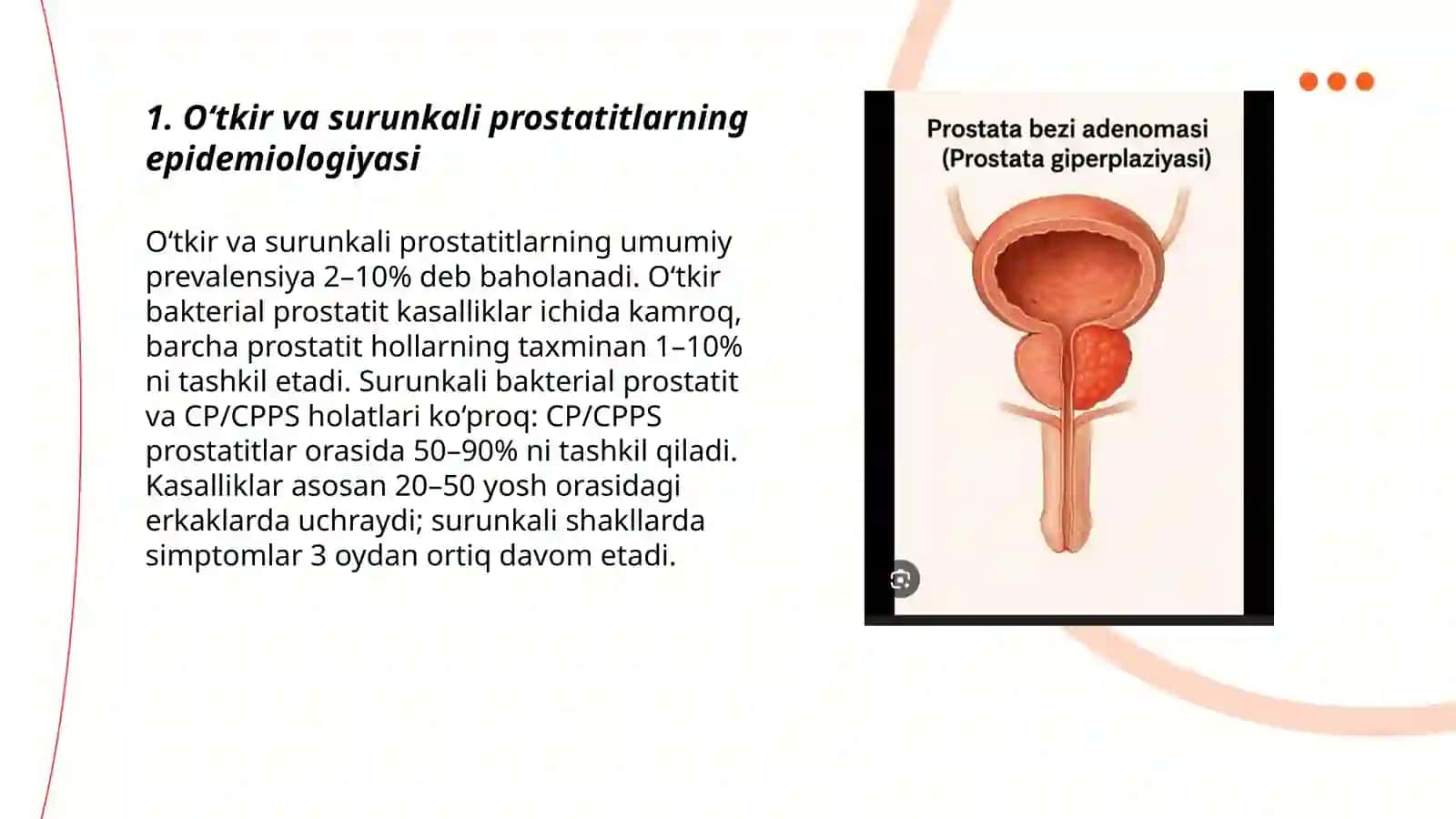 O‘tkir va surunkali prostatitlar 3