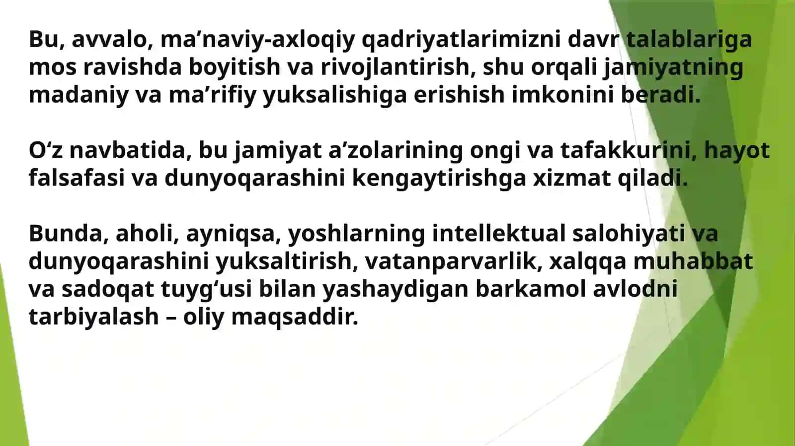 Yangi ôzbekiston manfatli jamiyat kansepsiyasini amalga oshirish 3