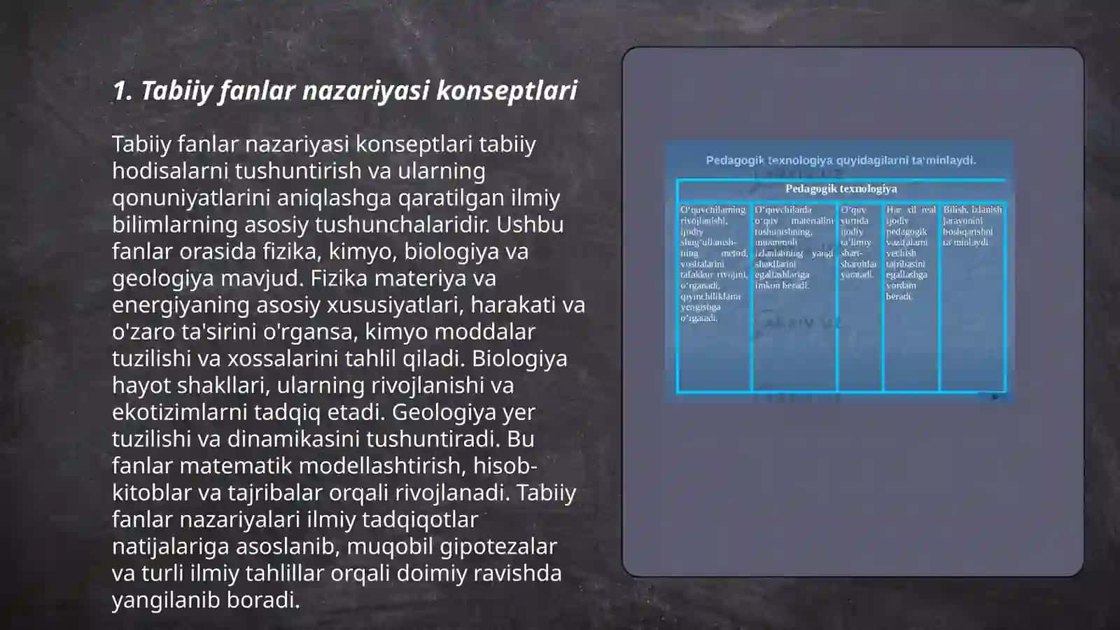 Tabiiy fanlar nazariyasi va metodikasining predmeti, maqsad va vazifalari va tadqiqot metodlari 3