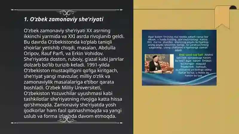 Oʻzbek zamonaviy she'riyati 3