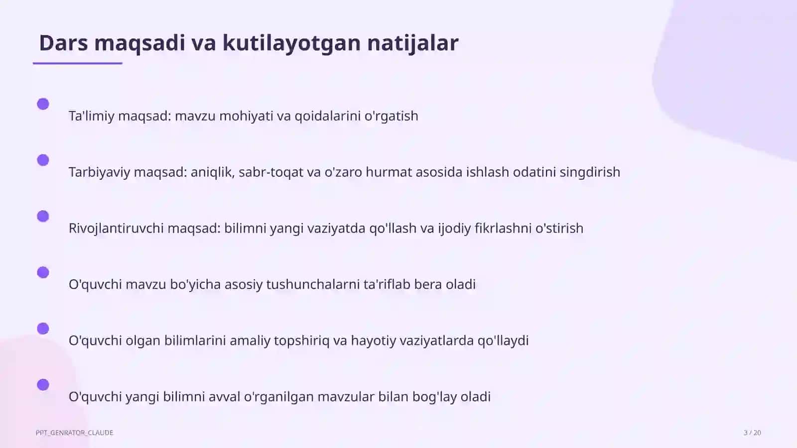 Boshlang'ich sinf: Ona tili va o'qish (1–4) — o'qituvchilar uchun 3