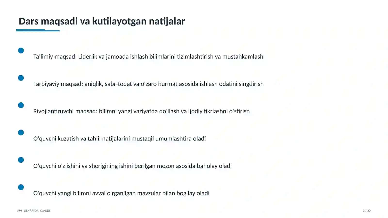 Liderlik va jamoada ishlash (11-sinf) 3