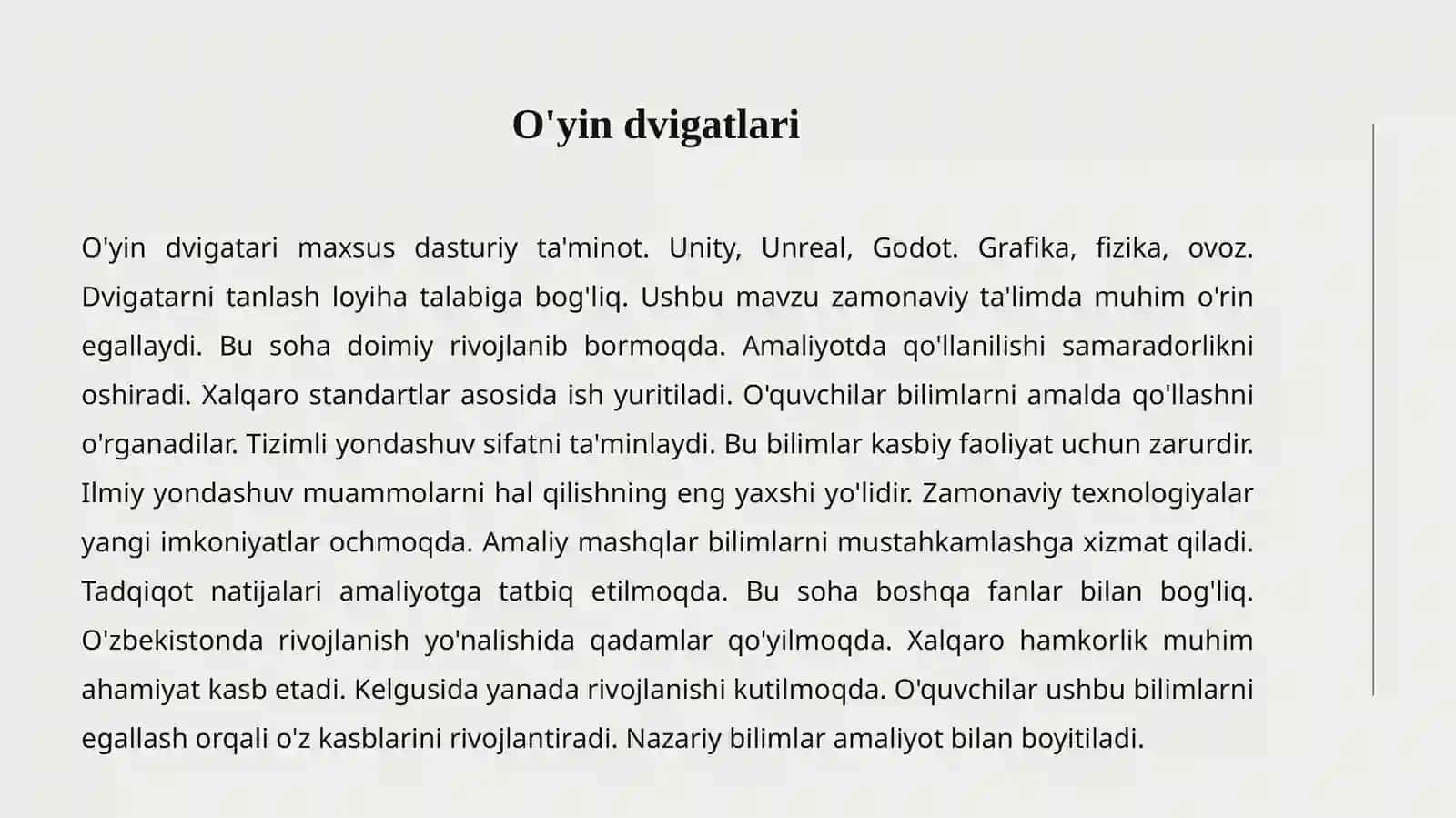 O'yin dizayni 3