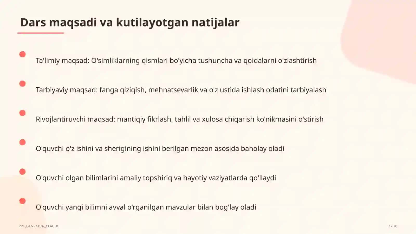 O'simliklarning qismlari (2-sinf) 3
