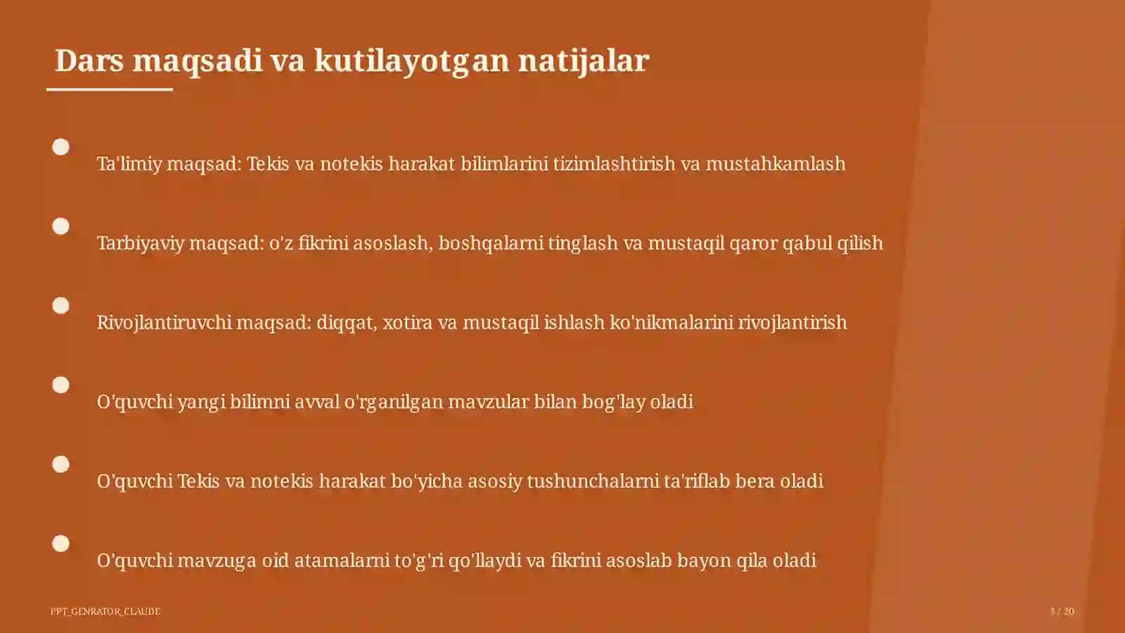 Fizika (6–11) — ochiq dars uchun 3