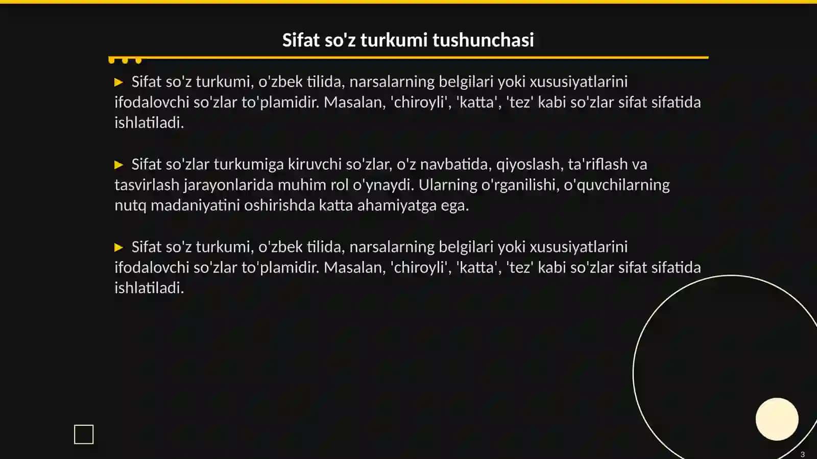 Boshlangʻich taʼlimda sifat soʻz turkumi oʻrgatish metodikasi 3