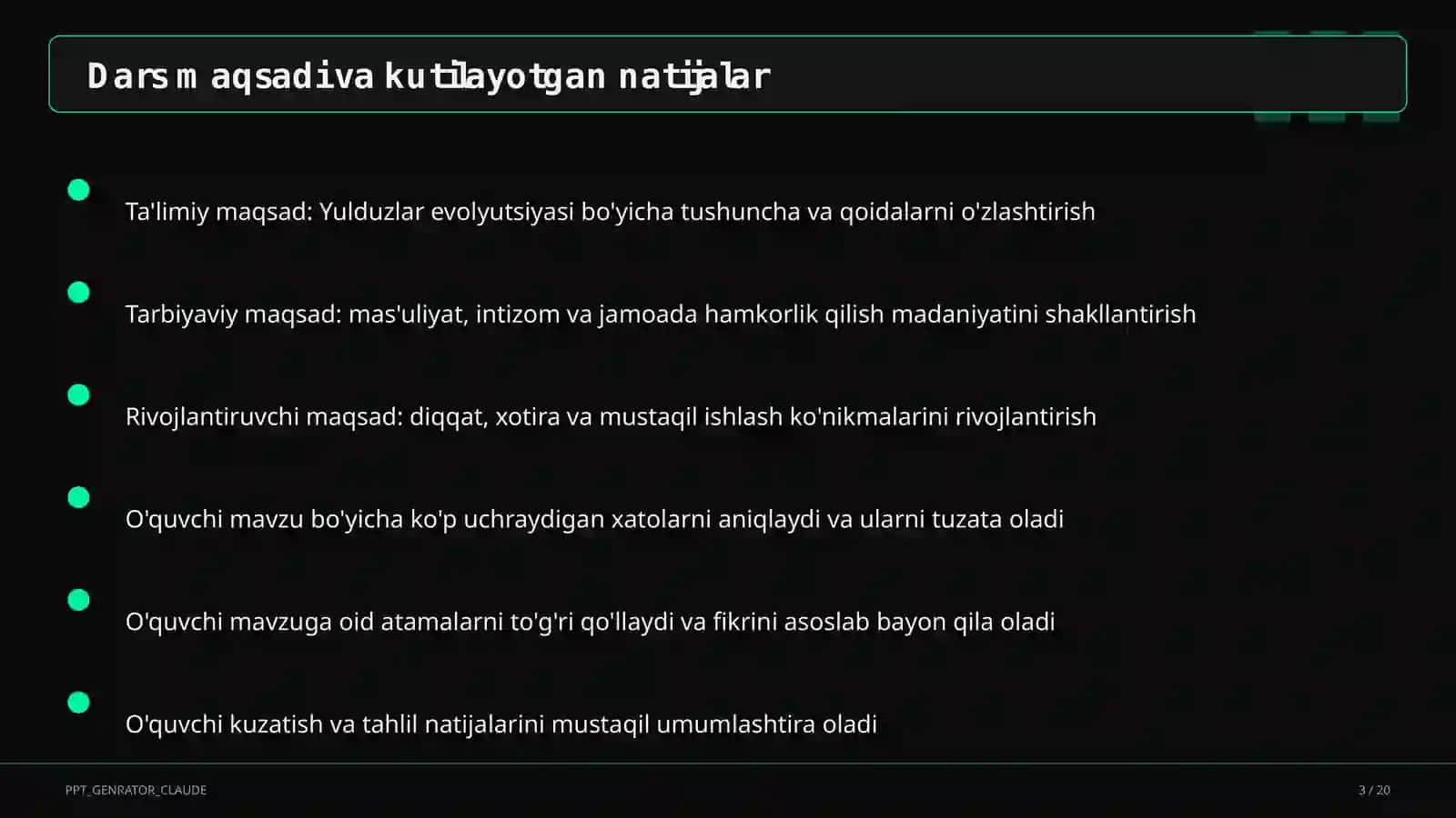 Yulduzlar evolyutsiyasi (11-sinf) 3