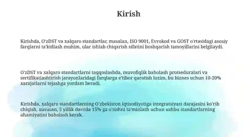 Xalqaro va davlatlararo standartlarni taqqoslash 3