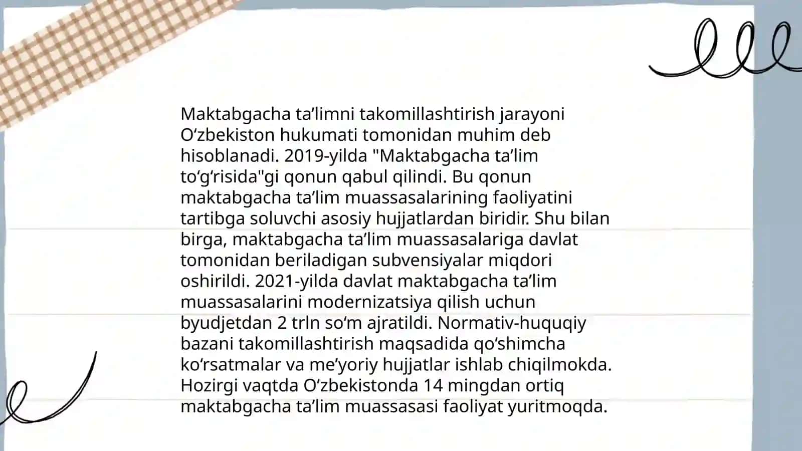 Maktabgacha ta'lim doir farmon qaror va farmoyishlari sohaga keng tatbiq etish 3
