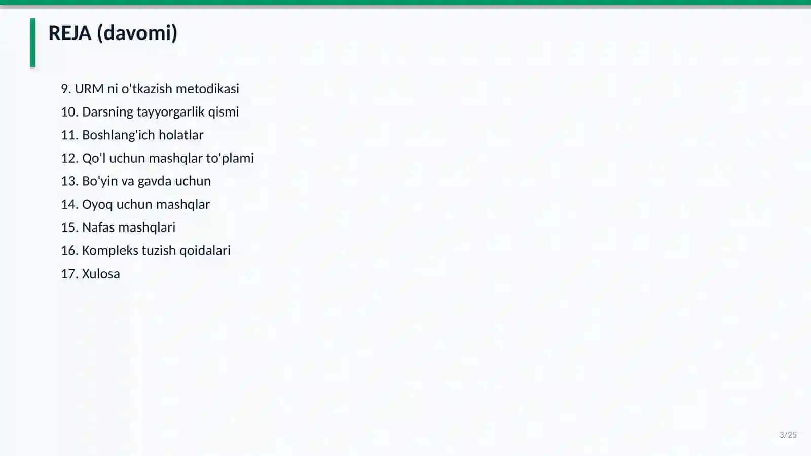 UMUM RIVOJLANTIRUVCHI MASHQLAR 25 slayd 3