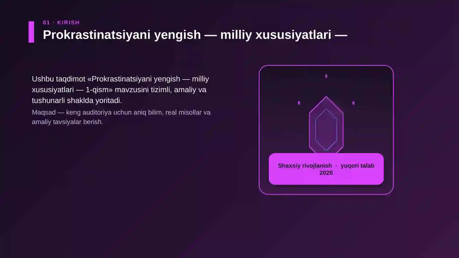 Prokrastinatsiyani yengish — milliy xususiyatlari — 1-qism 3