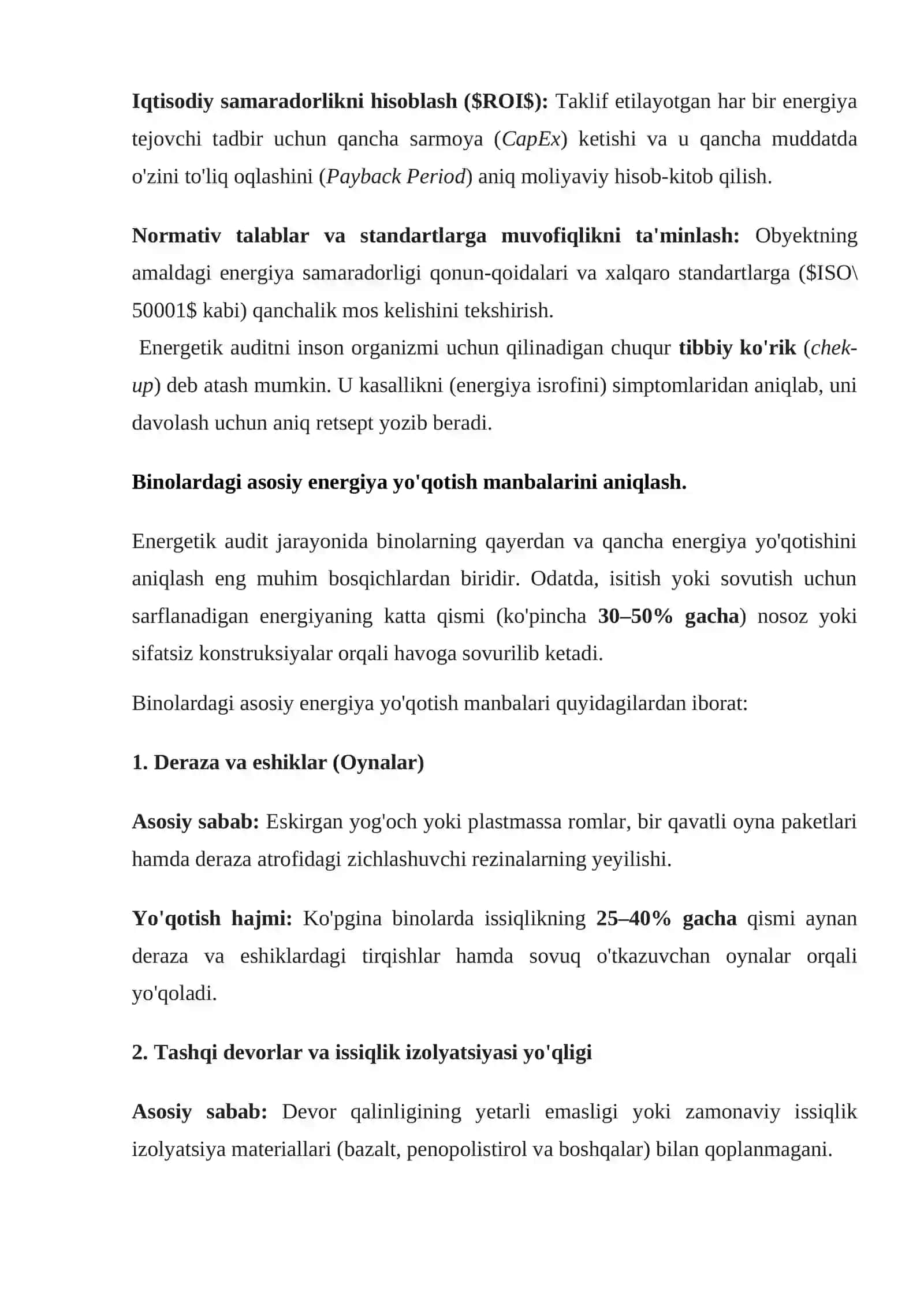 Energetik auditing binolarda energosamarali qilishdagi o'rni 3