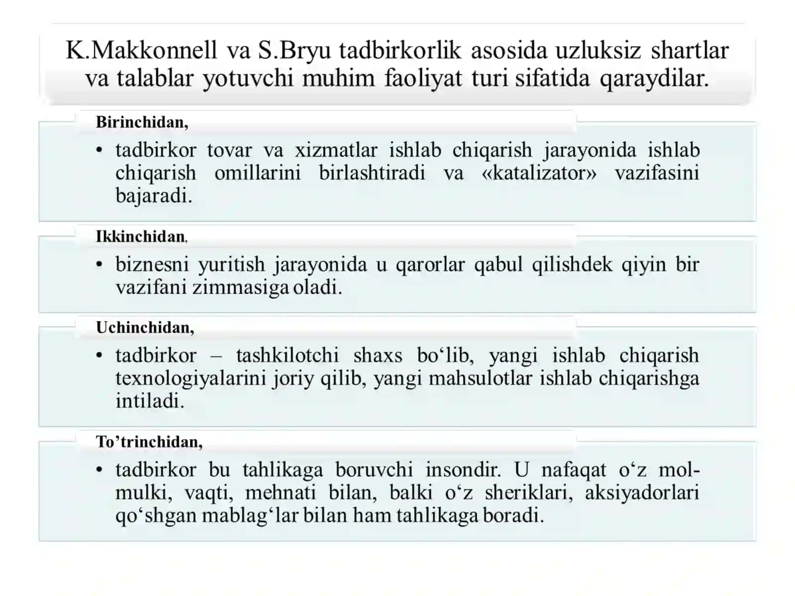 Biznes va Tadbirkorlik Atamalari 3