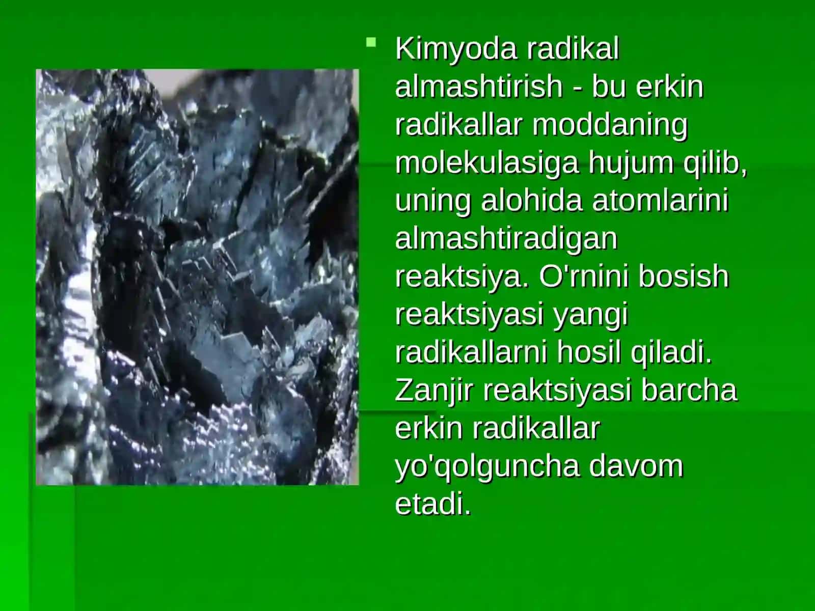 Radikal almashtirish kimyosi 3