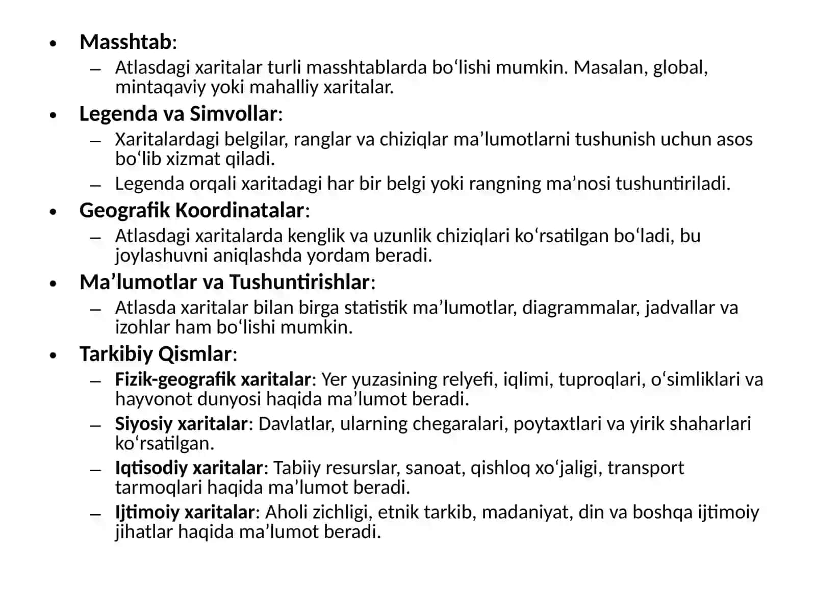 Geografik xarita va atlaslarni tahlil qilish 3