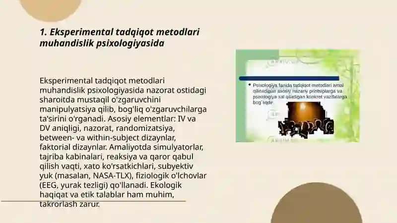 Muxandislik psixologiyasi faninig asosiy tadqiqot metodlari 3