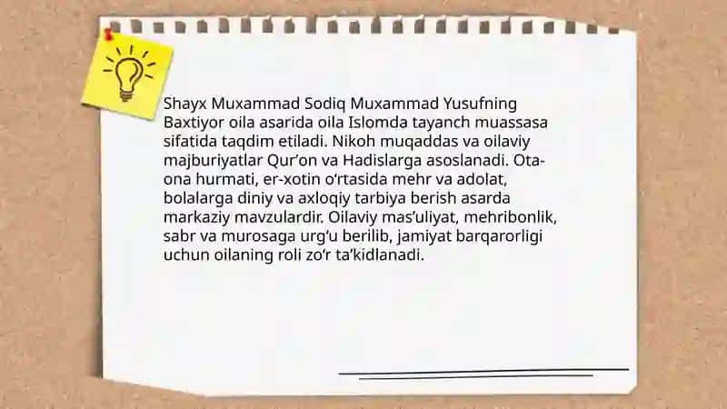 Shayx Muxammad Sodiq Muxammad Yusufning Baxtiyor oila asarida islom qadriyatlarining talqini 3