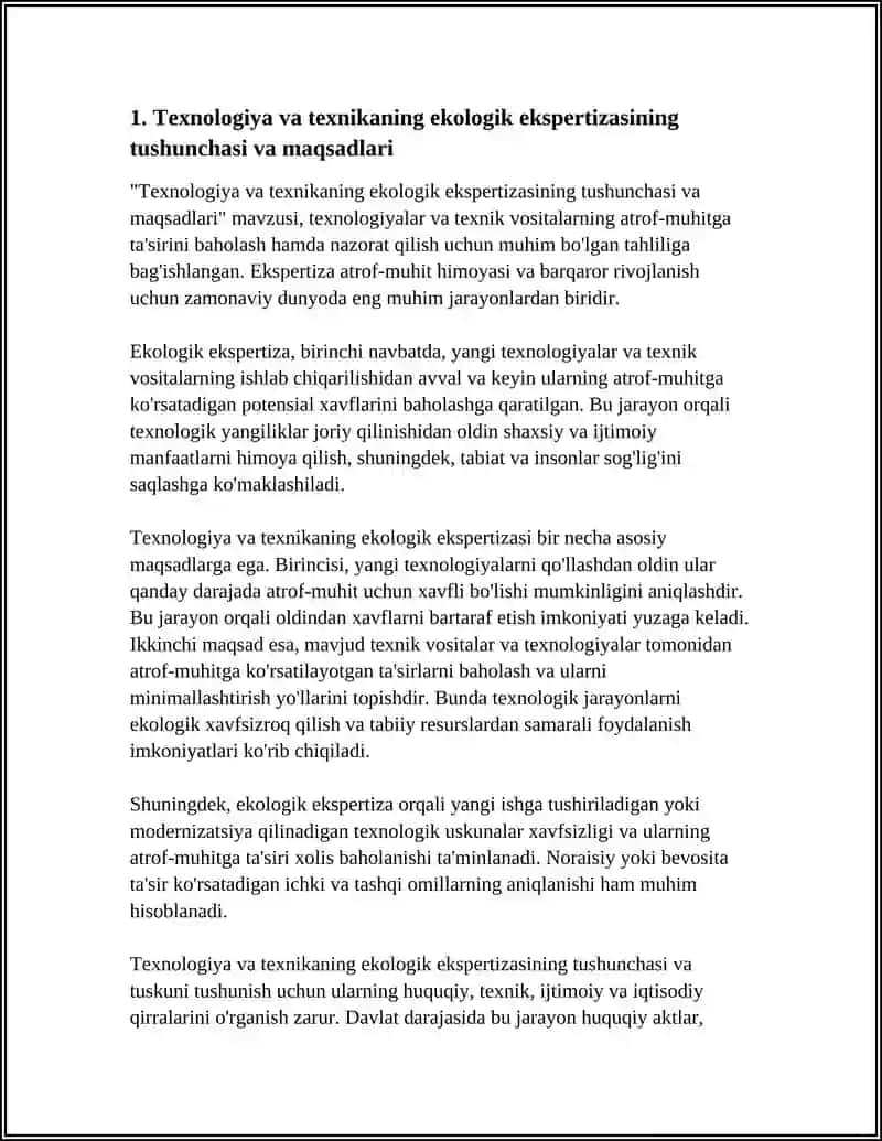 TEXNOLOGIYA VA TEXNIKANING EKOLOGIK EKSPERTIZASI 3