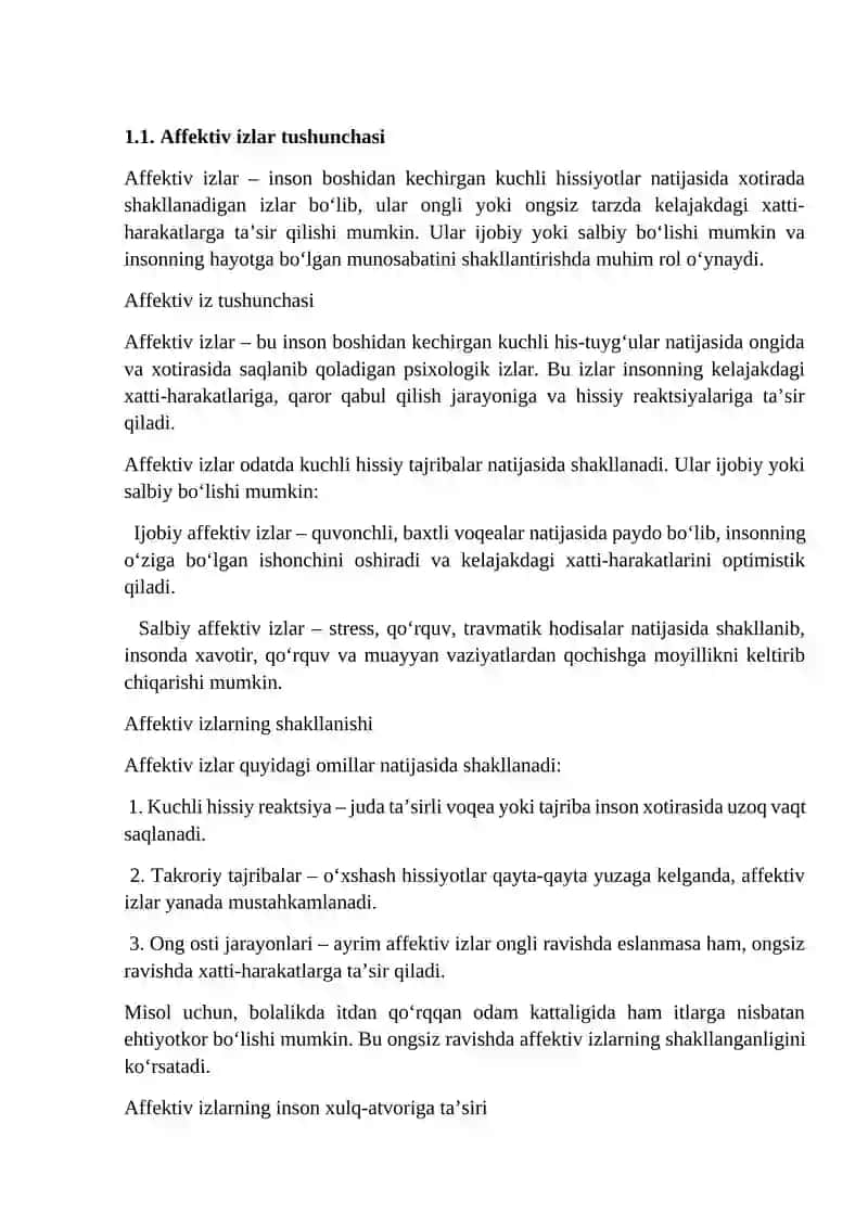 Affektiv izlarni tashxislash. Assotsiativ tajriba 3