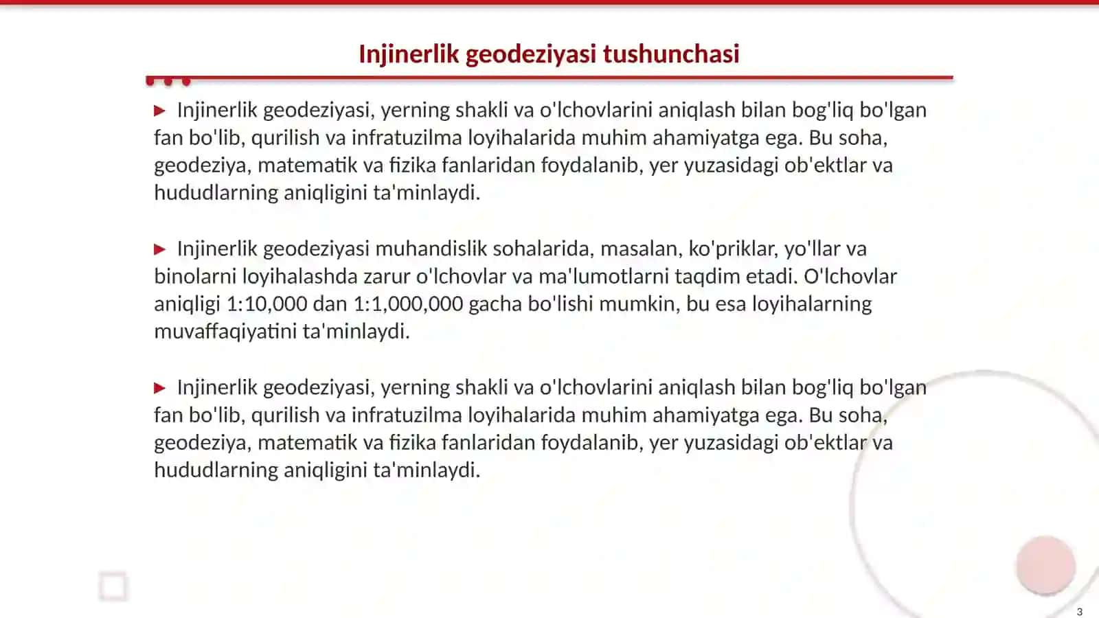 Injinerlik geodeziyasi 3