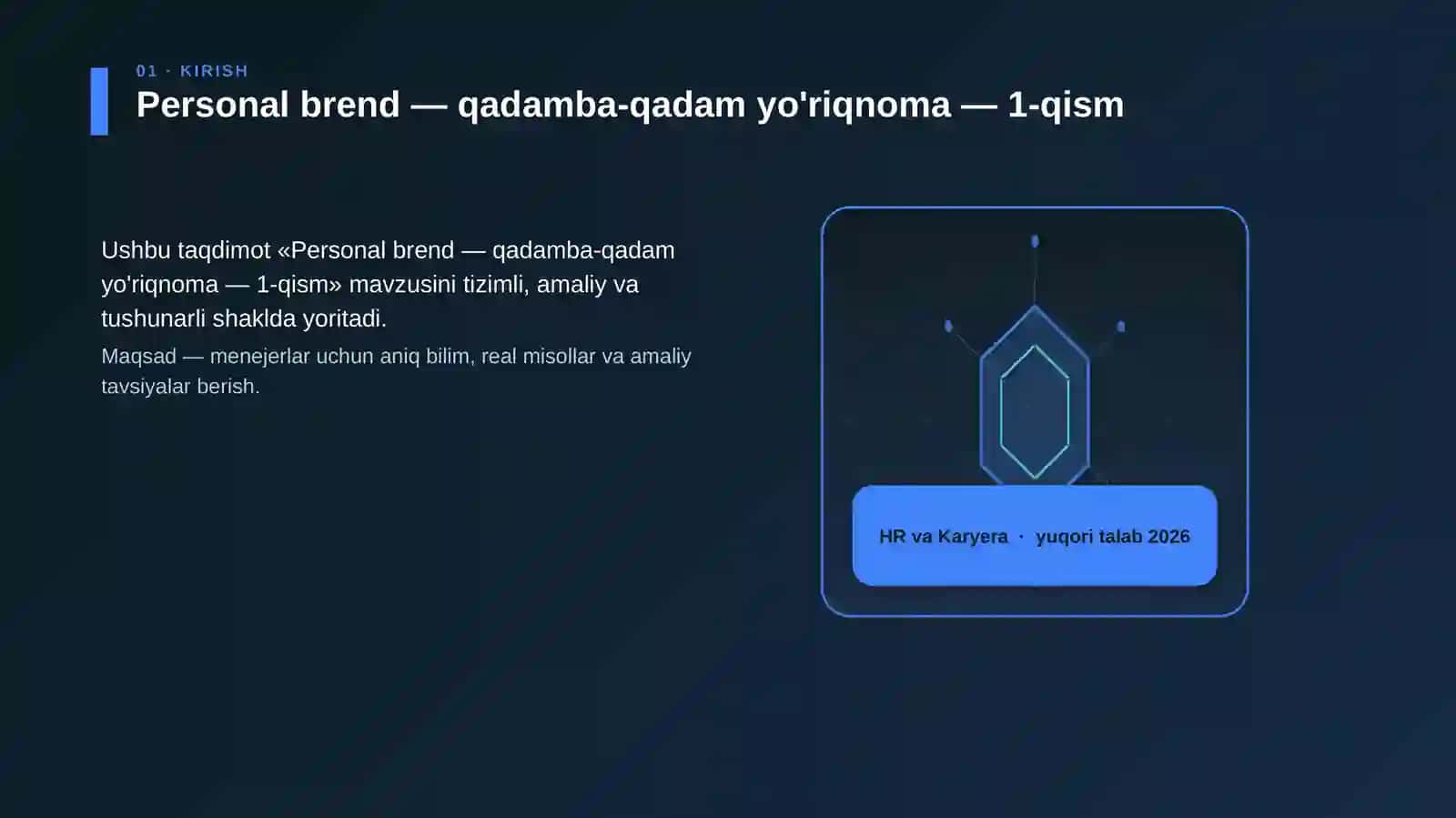 Personal brend — qadamba-qadam yo'riqnoma — 1-qism 3
