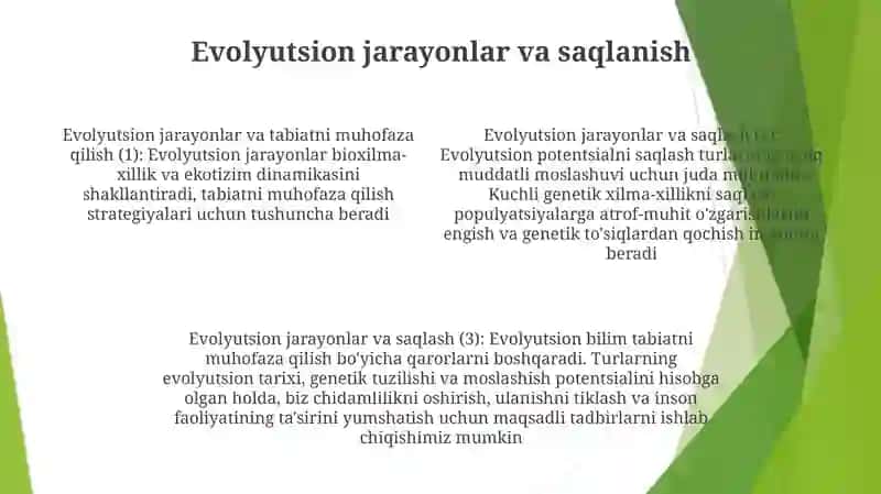 Evolyutsion Ta’limot Va Tabiatni Muhofaza Qilish 3