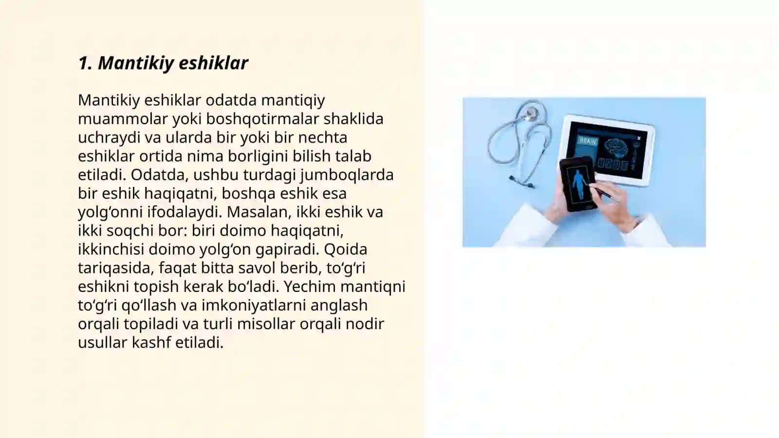 Mantikiy eshiklar 3
