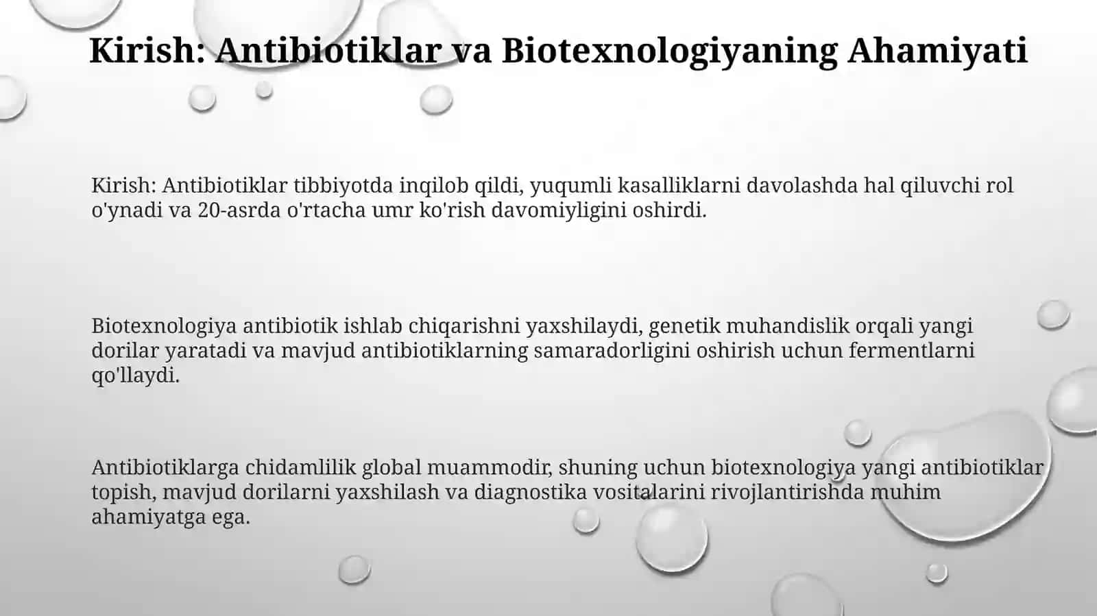 Antibiotiklarni ishlab chiqarish biotexnologiyasi 3