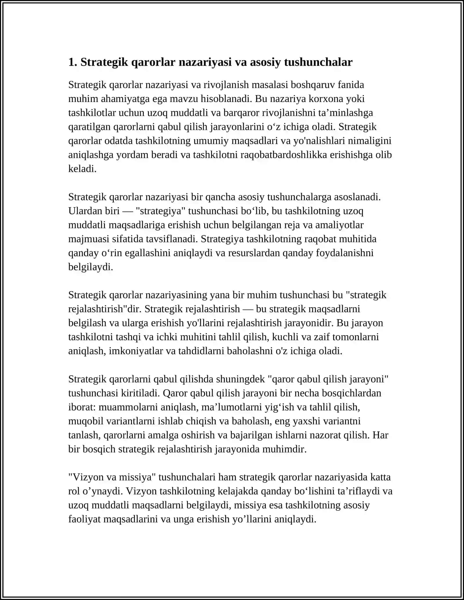 STRATEGIK QARORLAR VA RIVOJLANISH 3