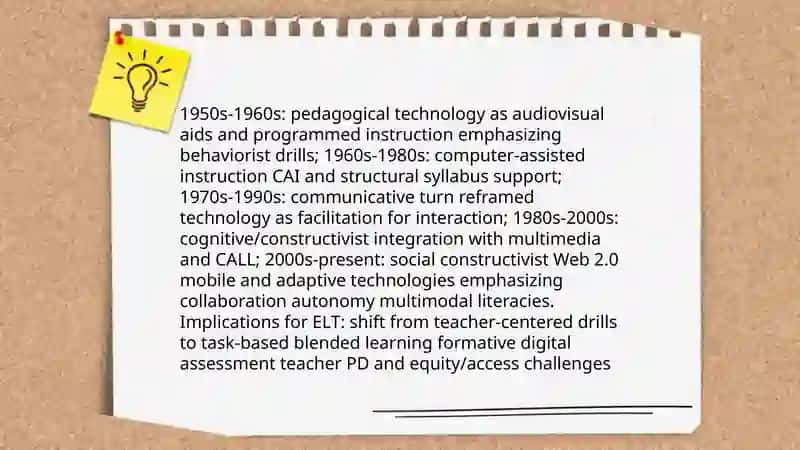 Comparative definitions of "pedagogical technology " and an ELT-oriented working definition 3