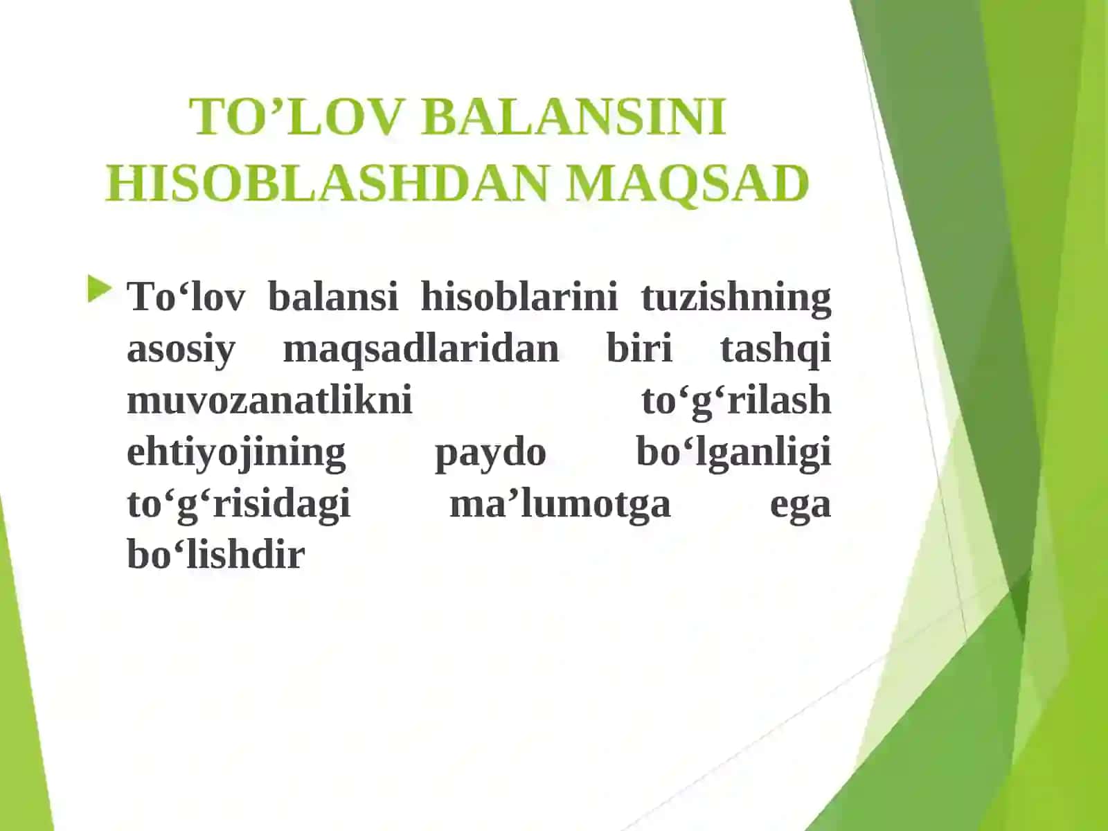 TO‘LOV BALANSINING IQTISODIY TAHLILI 3