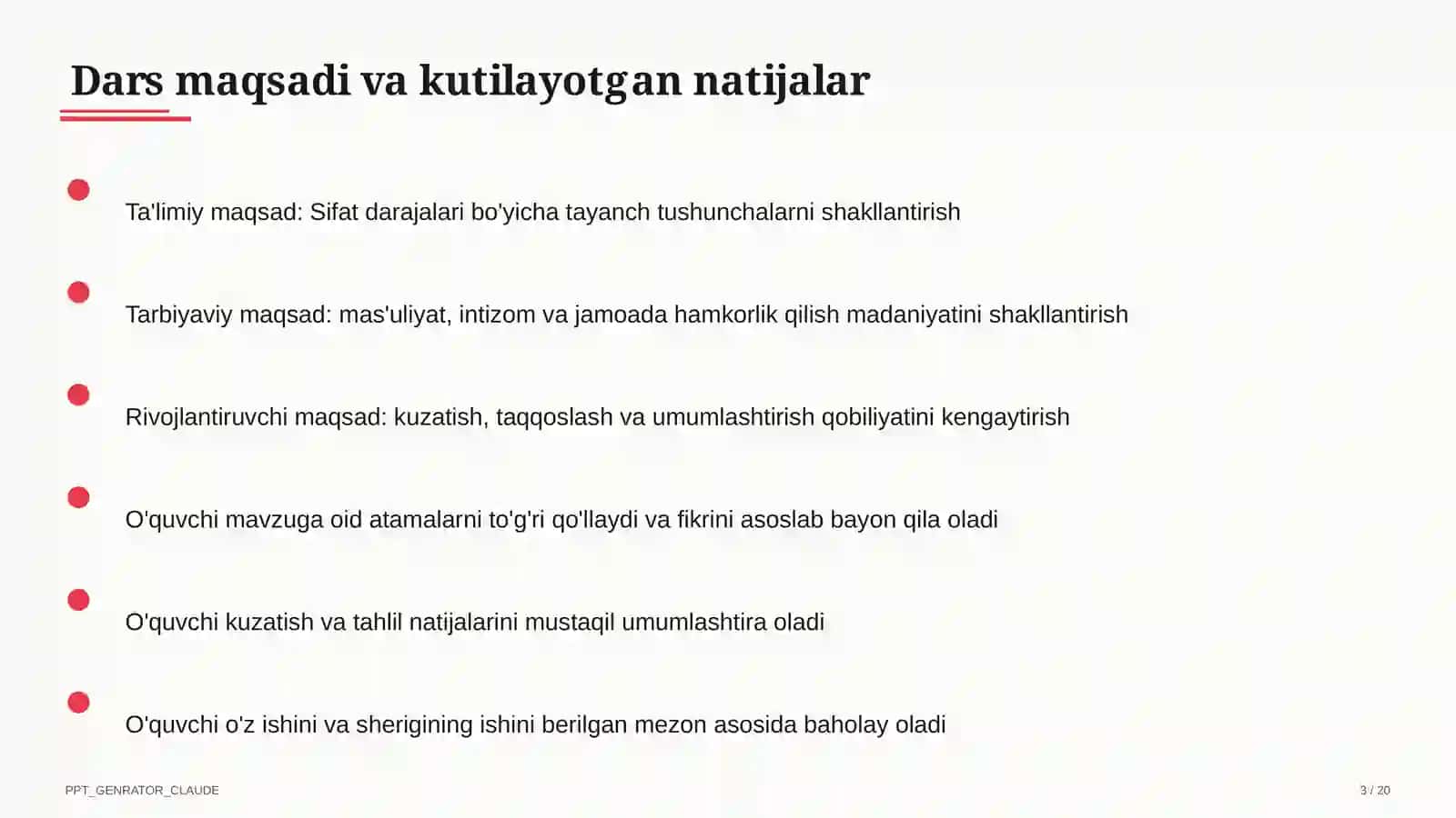 Sifat darajalari (6-sinf) 3