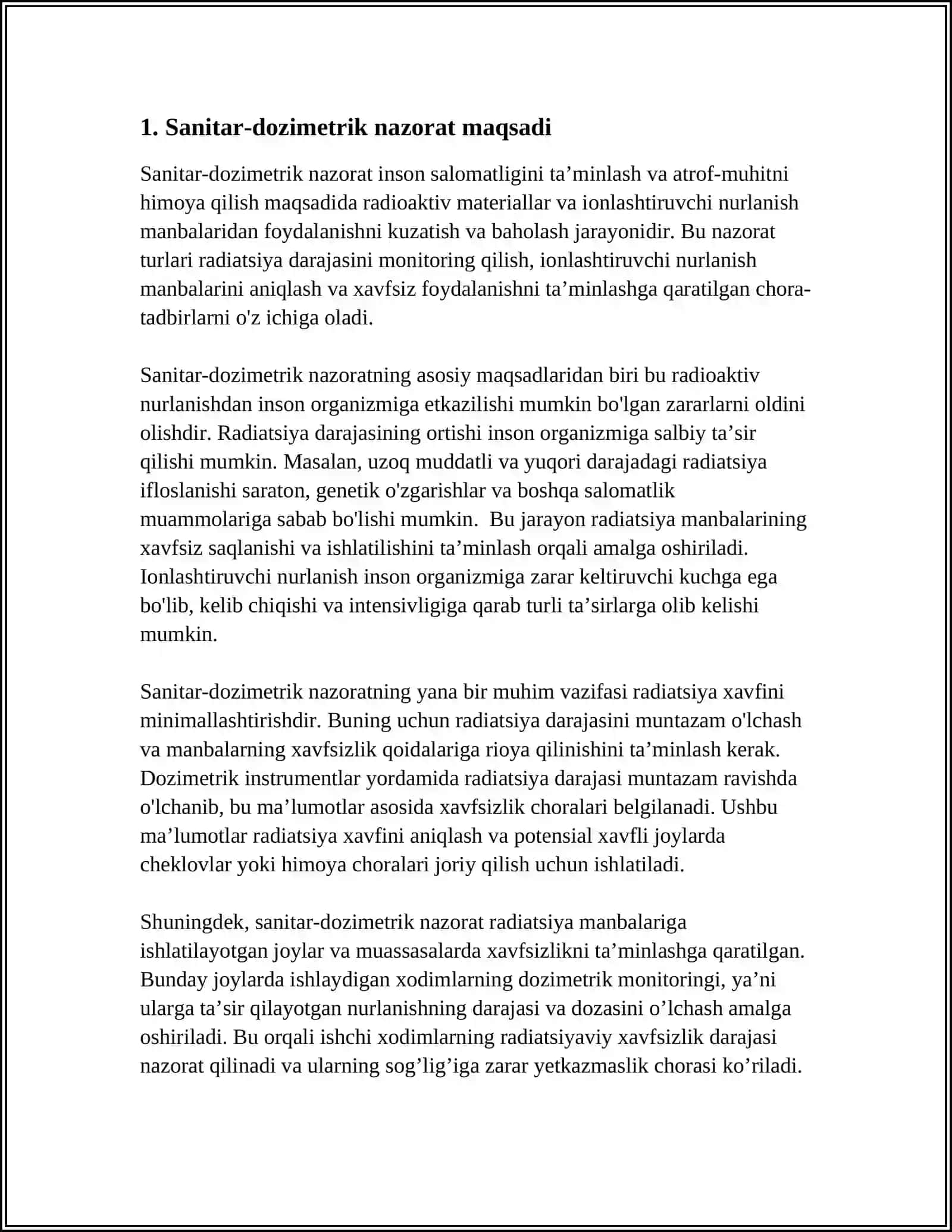 SANITAR-DOZIMETRIK NAZORAT HAQIDA TUSHUNCHA 3