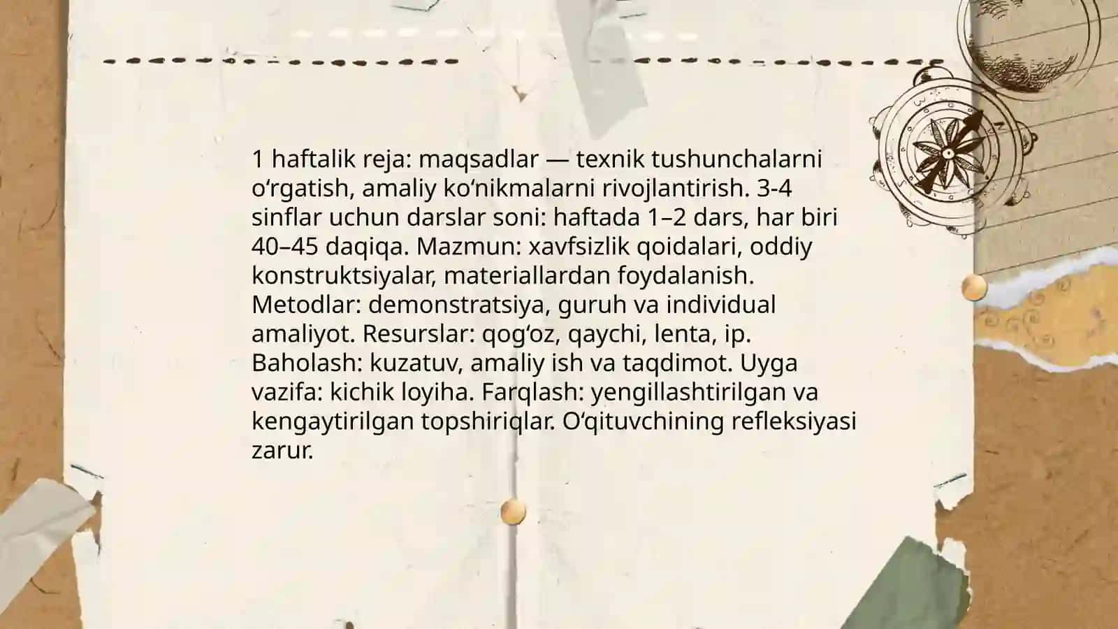 Boshlang'ich sinf Texnologiya ta'limi darslarida (3-4 sinflar uchun) mashg‘ulot ishlarini tayyorlash 3
