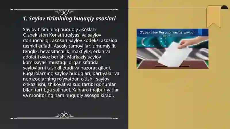 Saylov tizimining huquqiy asoslari 3