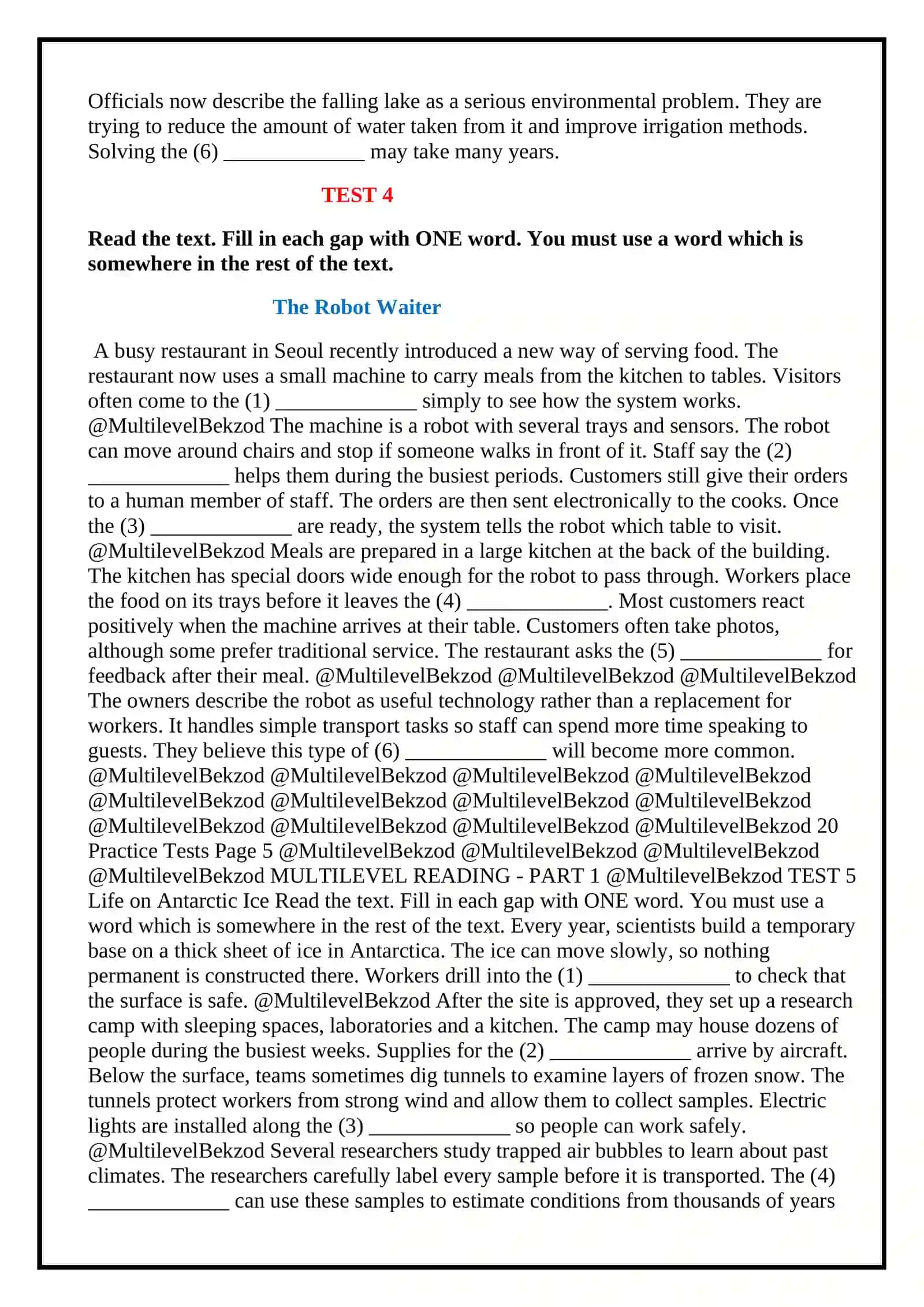 Multilevel Reading Part1 (Professional Practice Tests-30 3