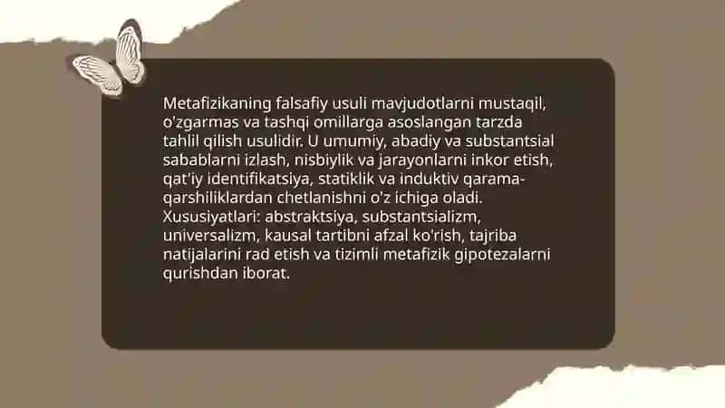 Metafizikaning falsafiy usuli 3