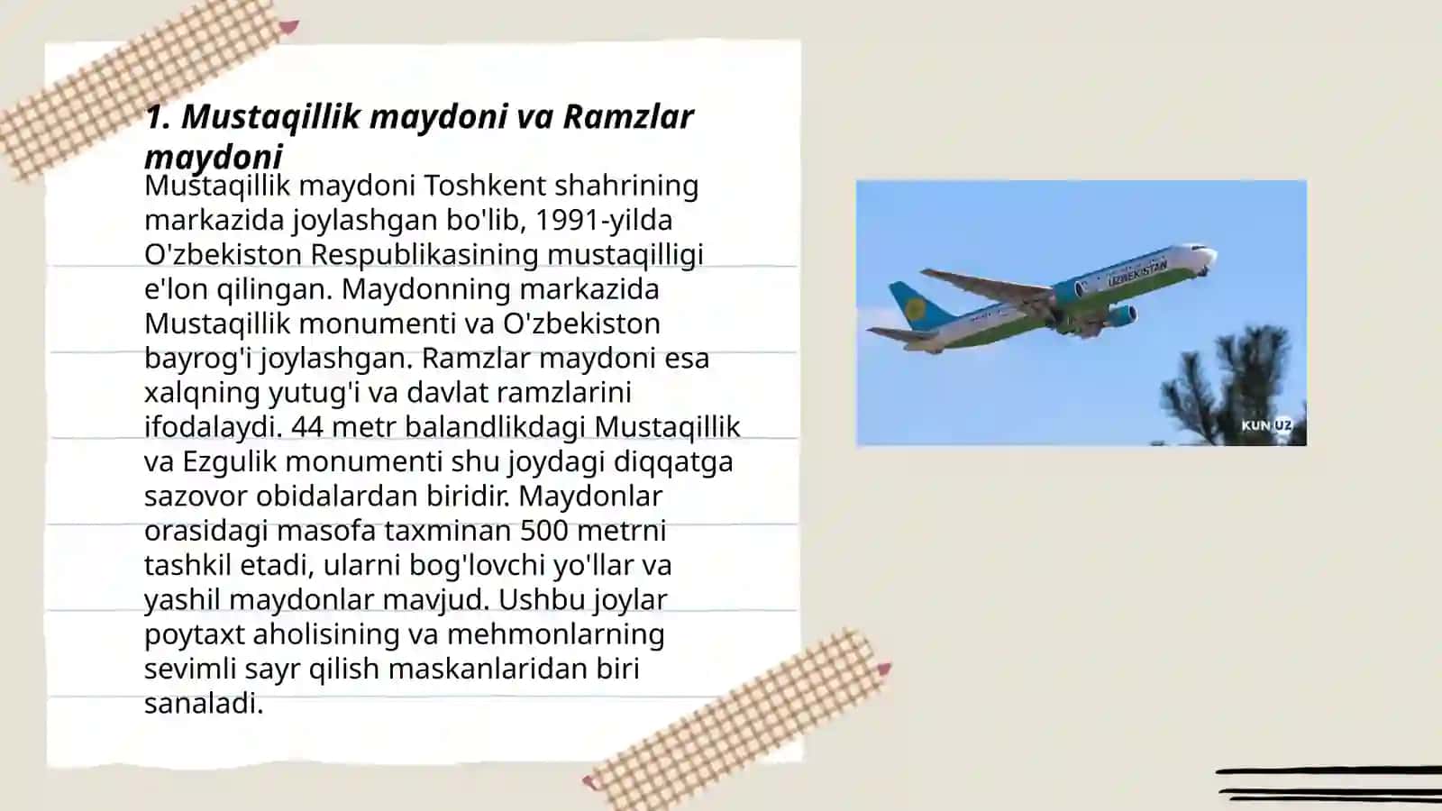 Zamonaviy O'zbekistonda shakllangan madaniy meros obyektlati va ularning turizmdagi o'rni - Xamroqulova Madinabonu 3
