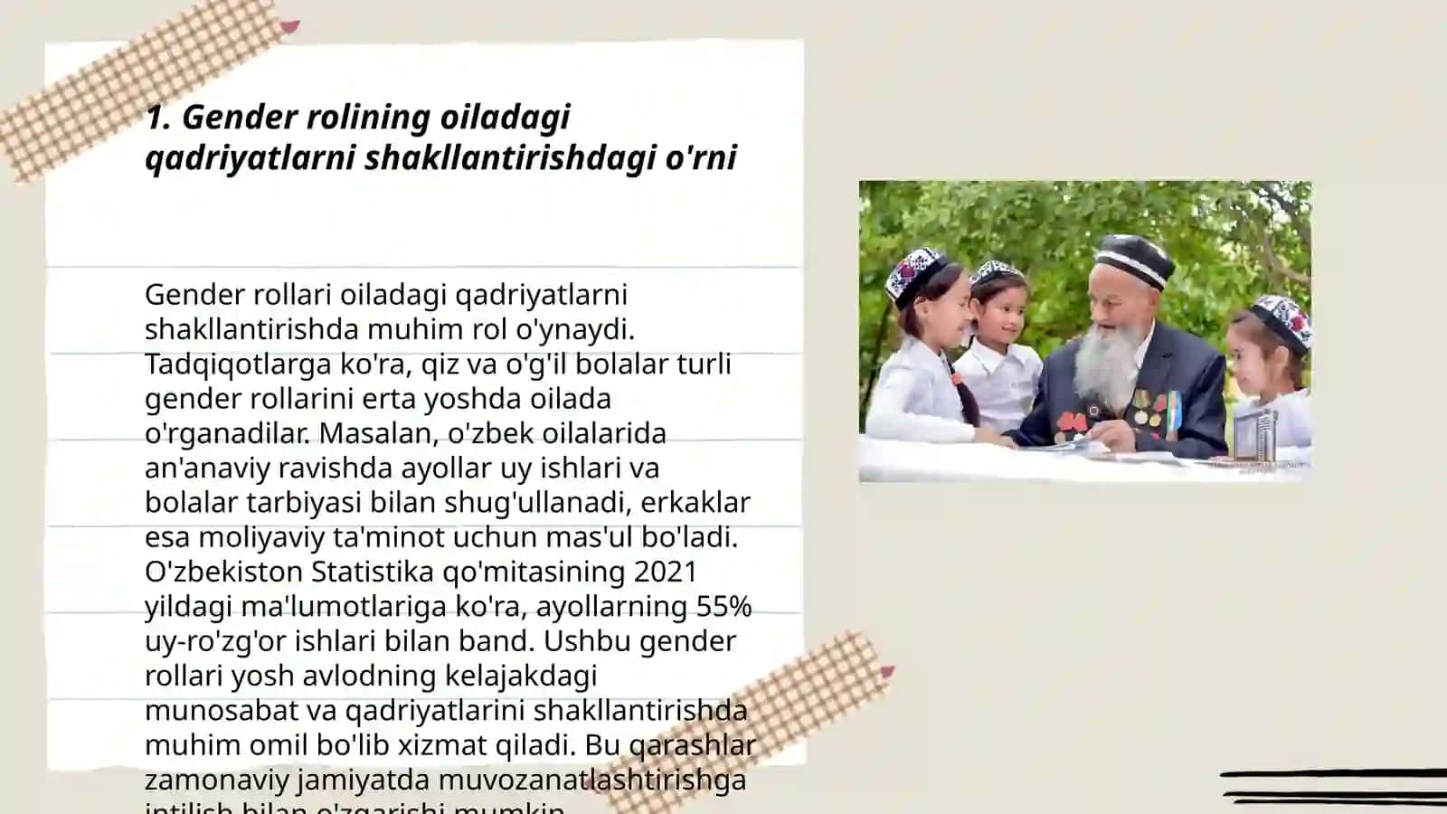 Gender farqlarining hayotiy qadriyatlar va kelajak oila haqidagi g’oyalarni shakllantirishga ta’siri oila tarbiyasida gender assimetriyasi 3