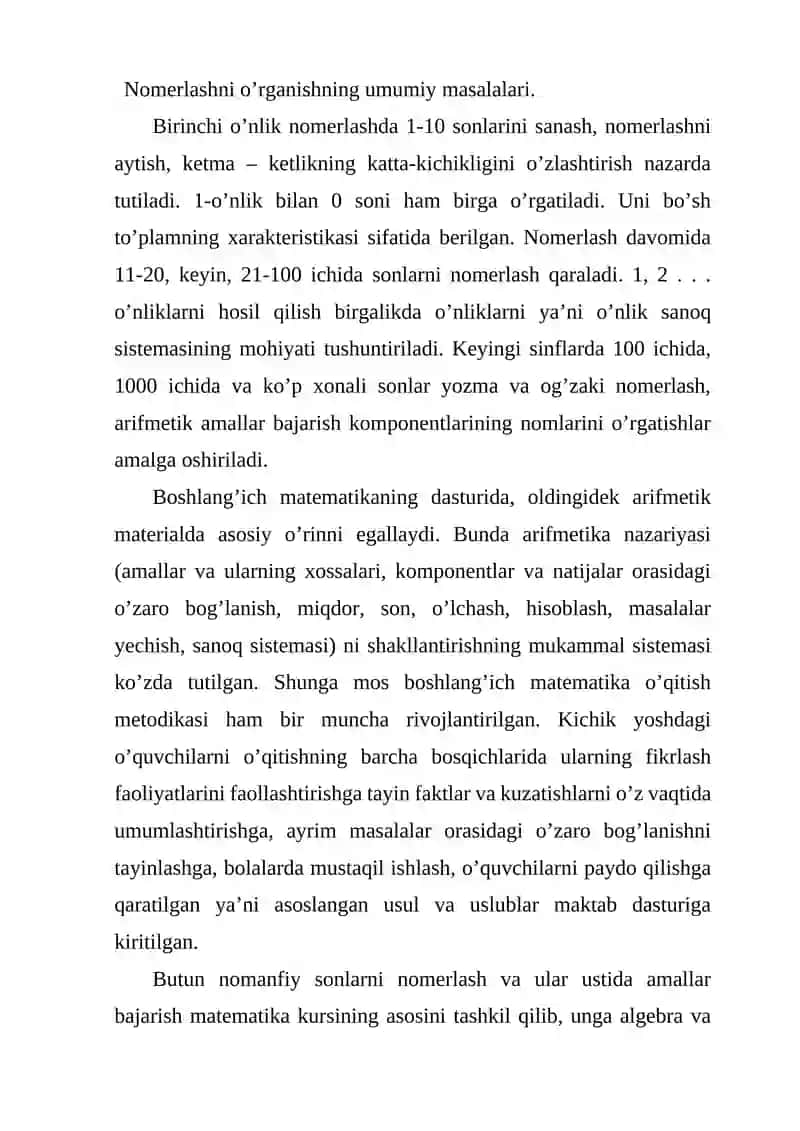 Nomerlashga o‘rgatishga tayyorgarlik 3