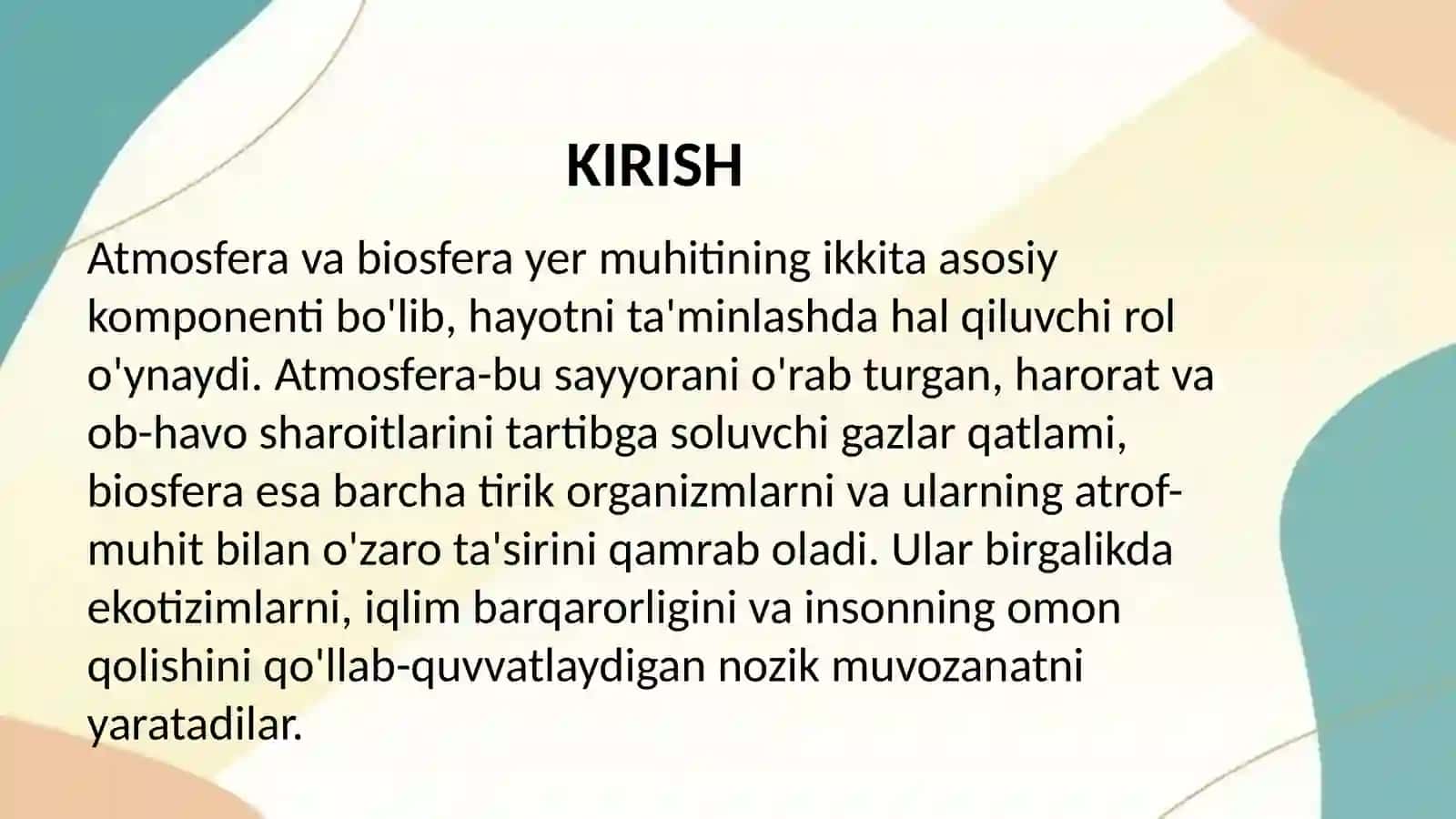 Atmosfera, Biosfera 3