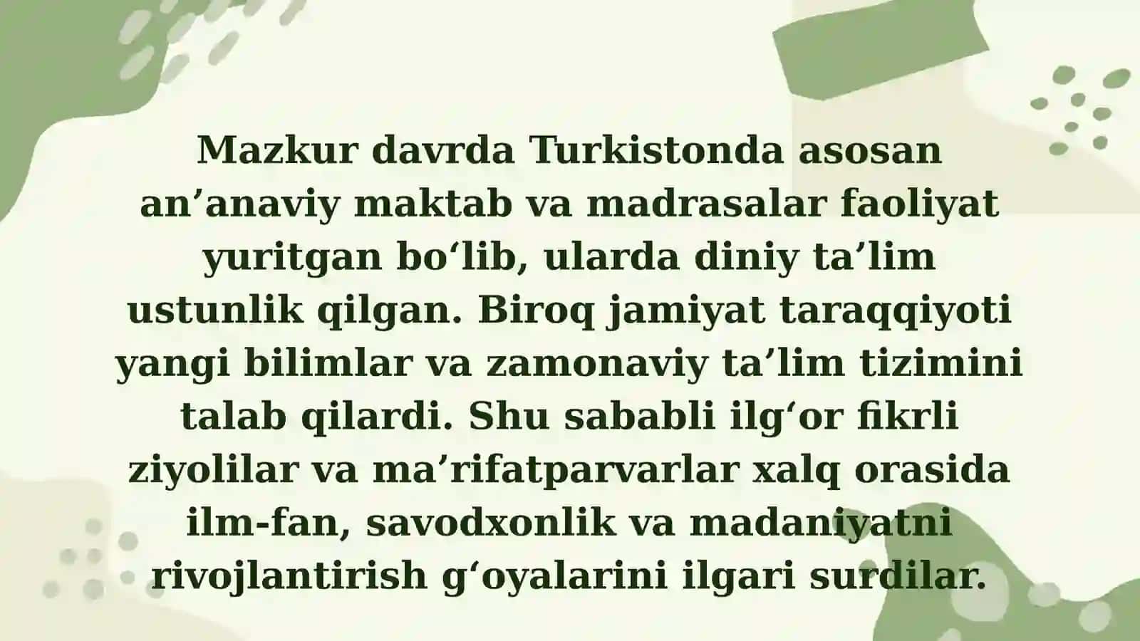 XIX ASRNING 80–90-YILLARIDA TURKISTONDA IJTIMOIY PEDAGOGIK FIKRLAR 3